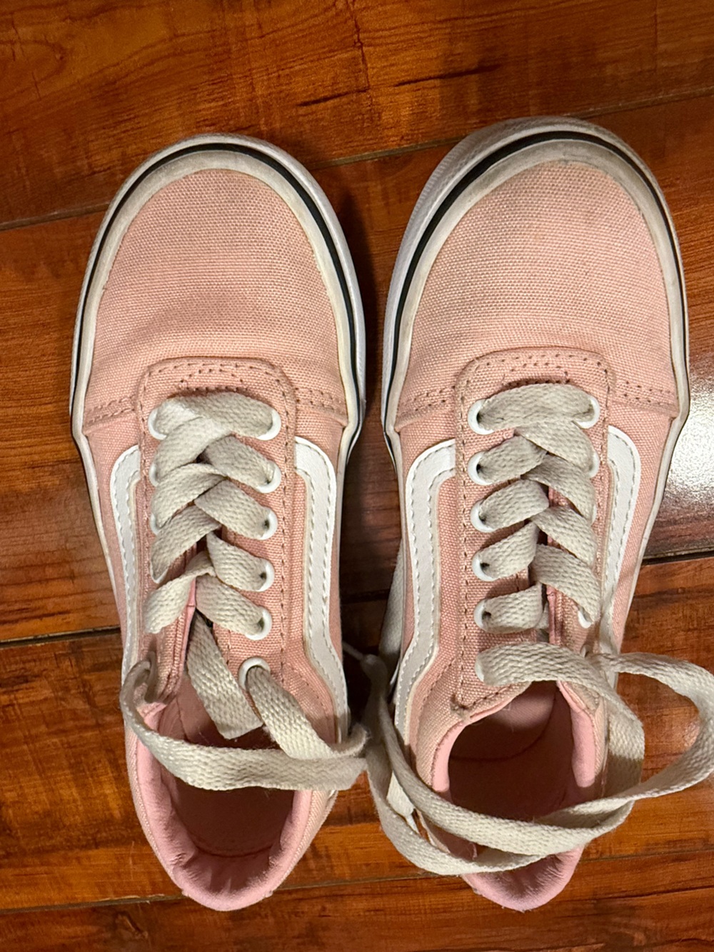 Vans Pink and White Old Skool Canvas Sneakers